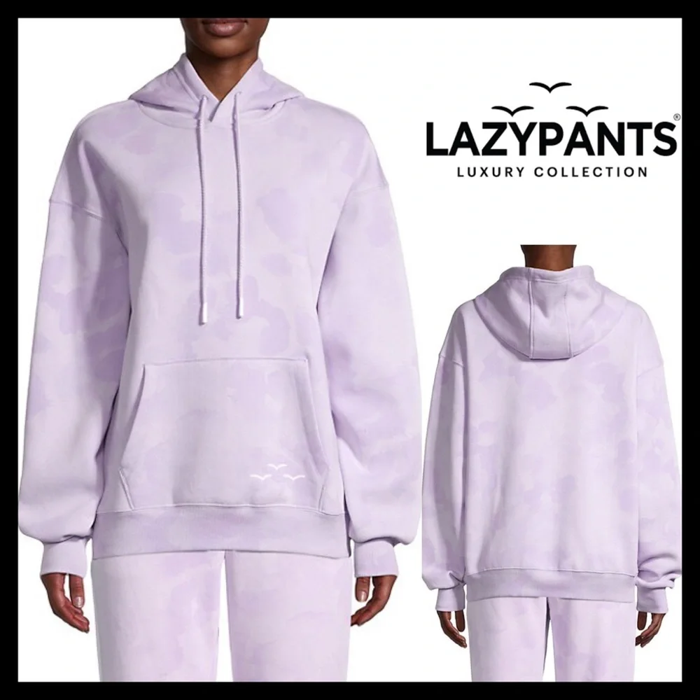 LAZYPANTS The Cooper Hoodie Sweatshirt In Lavender Sponge - Picture 2 of 10